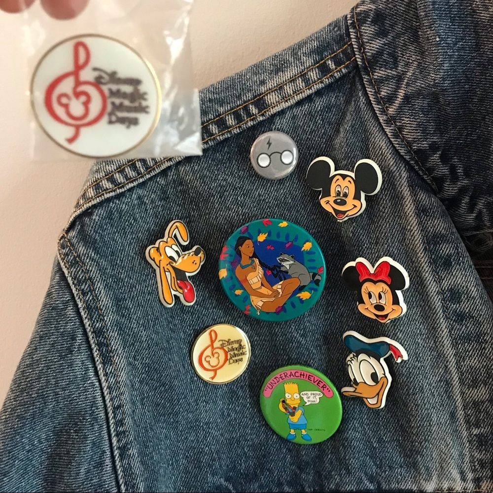 Vintage Disney simpsons Harry Potter button pin gift set Donald Duck Minnie